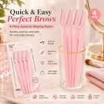 4-Piece Eyebrow Razor Set – Precision Facial Hair Remover & Eyebrow Trimmer | Safe Folding Dermaplaning Razors for Women - Dorco