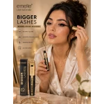 Emelie Bigger Lashes Lash Mascara Makeup Product for Volumizing Lengthening Curling and Long Lasting Wear - Emelie