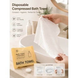 Disposable Compressed Bath Towel – Ultra-Soft Portable Travel Towel | Single-Use, Expandable & Hygienic