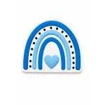 Bogebags Blue Rainbow Heart Charm Decorative Bag Accessory with Modern Arch Design for Beach Bags and Tote Bags, Waterproof Durable Snap-On Charm for Bag Personalization and Everyday Style, 1 Piece - Bogebags