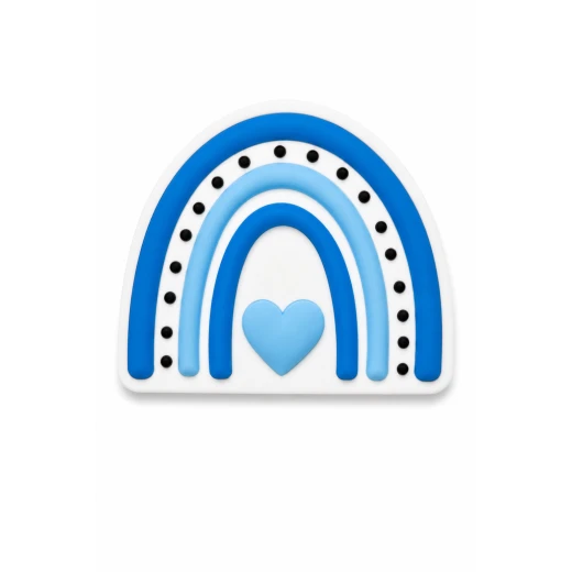 Bogebags Blue Rainbow Heart Charm Decorative Bag Accessory with Modern Arch Design for Beach Bags and Tote Bags, Waterproof Durable Snap-On Charm for Bag Personalization and Everyday Style, 1 Piece