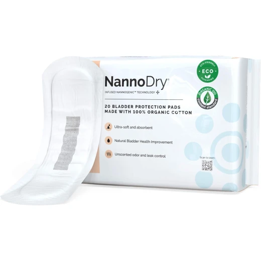 فوط سلس البول من القطن العضوي NannoDry - مقاس كبير جدًا 16 بوصة للبالغين - حماية من تسرب المثانة - نانوكير - Image 7