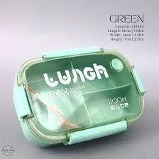 Divided Leak-Proof Lunch Box – 1100ml Food Container – Green - Amigo - Image 2