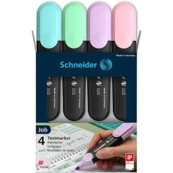 Schneider Highlighter set Job Pastel, 1-5 mm, 4pcs, color mix