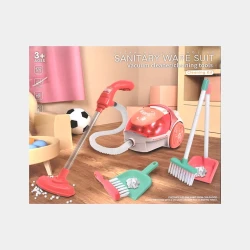 Amigo Kids’ battery-operated vacuum cleaner playset with 6 cleaning accessories