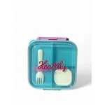 Healthy Lunch Box with Compartments & Fork – Leakproof School Food Container with Transparent Lid & Safety Lock - Amigo