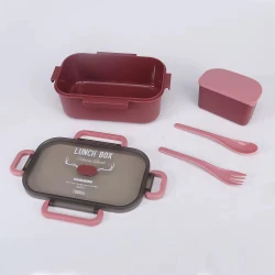 Amigo Kids Lunch Box Set with Side Container, Spoon & Fork – 1000ml – Practical & Stylish Design