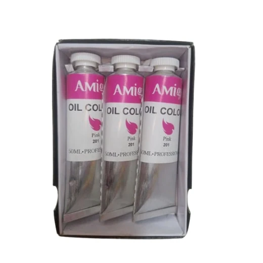 Amigo Professional Oil Paint Color, 3 Pieces, 201 Pink - Amigo - Image 2