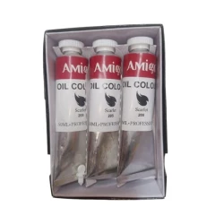 Amigo Professional Oil Paint Color, 3 Pieces, 205 Red