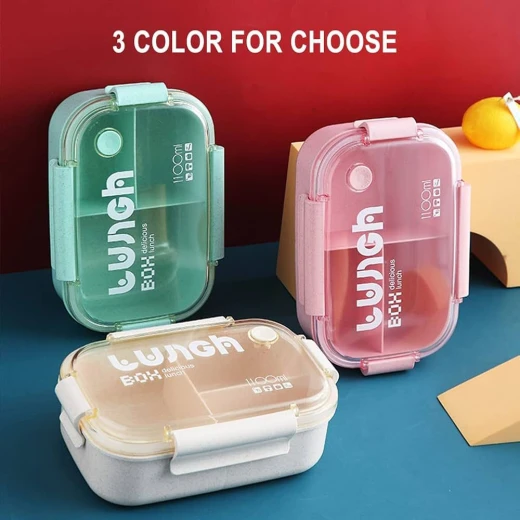 Amigo Divided Leak-Proof Lunch Box – 1100ml Food Container – Offwhite - Amigo - Image 3