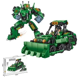 A fun assembly game for kids featuring characters that transform into a robot and a green bulldozer – Model 935