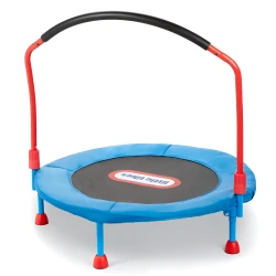 Little Tikes, 25 Inch Folding Kids Trampoline Indoor Play Large Jumping Surface with Handlebar Safe Durable Lightweight for Ages 3 and Up Random Design