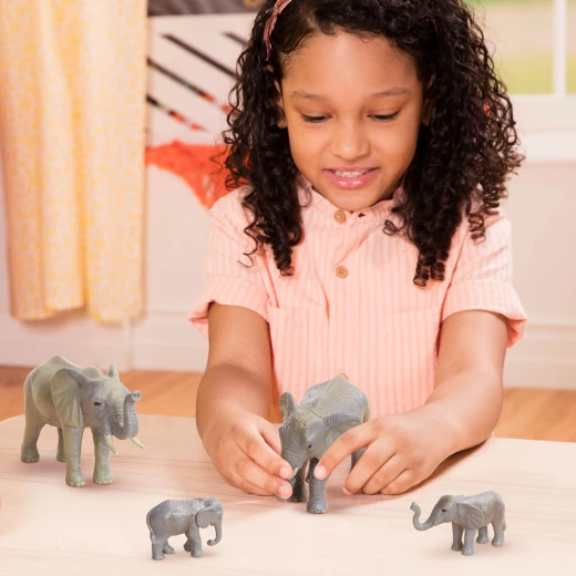 TERRA, African Elephant Family Toy Set Realistic Elephant Figures 2 Adult Elephants and 2 Calves Safari Wildlife Playset Educational Durable Plastic Animals for Kids Age 3 and Up - Terra - Image 12
