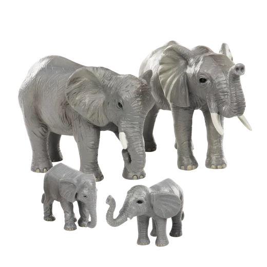 TERRA, African Elephant Family Toy Set Realistic Elephant Figures 2 Adult Elephants and 2 Calves Safari Wildlife Playset Educational Durable Plastic Animals for Kids Age 3 and Up - Terra - Image 15