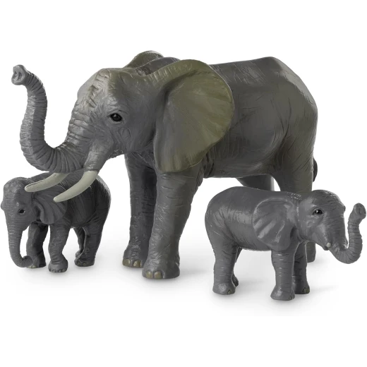 TERRA, African Elephant Family Toy Set Realistic Elephant Figures 2 Adult Elephants and 2 Calves Safari Wildlife Playset Educational Durable Plastic Animals for Kids Age 3 and Up - Terra - Image 16
