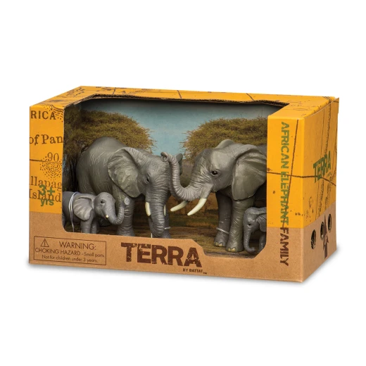 TERRA, African Elephant Family Toy Set Realistic Elephant Figures 2 Adult Elephants and 2 Calves Safari Wildlife Playset Educational Durable Plastic Animals for Kids Age 3 and Up TERRA, African Elephant Family Toy Set Realistic Elephant Figures 2 Adult Elephants and 2 Calves Safari Wildlife Playset Educational Durable Plastic Animals for Kids Age 3 and Up