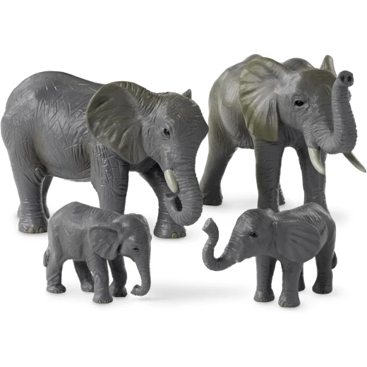 TERRA, African Elephant Family Toy Set Realistic Elephant Figures 2 Adult Elephants and 2 Calves Safari Wildlife Playset Educational Durable Plastic Animals for Kids Age 3 and Up - Terra - Image 8