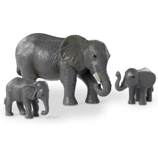 TERRA, African Elephant Family Toy Set Realistic Elephant Figures 2 Adult Elephants and 2 Calves Safari Wildlife Playset Educational Durable Plastic Animals for Kids Age 3 and Up - Terra - Image 9
