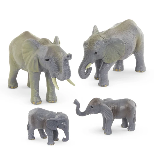 TERRA, African Elephant Family Toy Set Realistic Elephant Figures 2 Adult Elephants and 2 Calves Safari Wildlife Playset Educational Durable Plastic Animals for Kids Age 3 and Up - Terra - Image 10