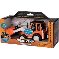 Driven, Micro Backhoe Loader Construction Toy Truck with Movable Digging Arm Front Loader Shovel Realistic Engine Sound Sandbox Construction Vehicle Toy for Kids Age 3+