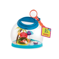 B. Toys, Tiki Retreat Bug House With Magnifier Kids Insect Catcher Toy Tweezers Transparent Dome Nature Exploration Outdoor Play Age 4+