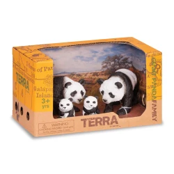 TERRA, Giant Panda Family Toy Set Realistic Panda Figures 2 Adult Pandas and 2 Cubs Wildlife Playset Educational Durable Plastic Animals for Kids Age 3 and Up