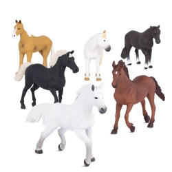 TERRA, Classic Horse Toy Figures Set Realistic Plastic Horse Animals for Kids Mustang Arabian Educational Farm Animal Playset for Kids 3+