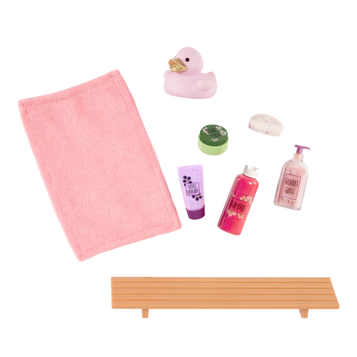 Our Generation, Bubbly Bathtime Doll Bathtub Accessory Set for Kids Ages 3+ 18" Doll Furniture 26 Piece Bath Toys Water Sounds Jet Shower - Our Generation - Image 4