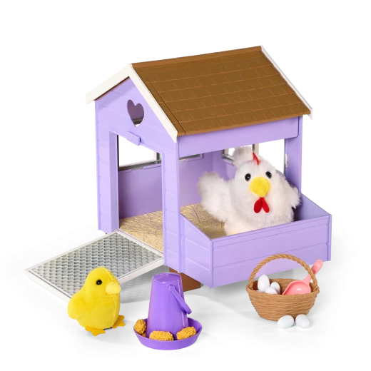 Our Generation, Chicken Coop Playset with Henhouse & Accessories for Kids Ages 3+ 18" Doll Farm Toys Plush Hen Chick Eggs Basket - Our Generation - Image 2