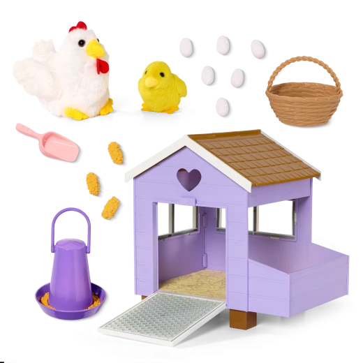 Our Generation, Chicken Coop Playset with Henhouse & Accessories for Kids Ages 3+ 18" Doll Farm Toys Plush Hen Chick Eggs Basket - Our Generation - Image 9