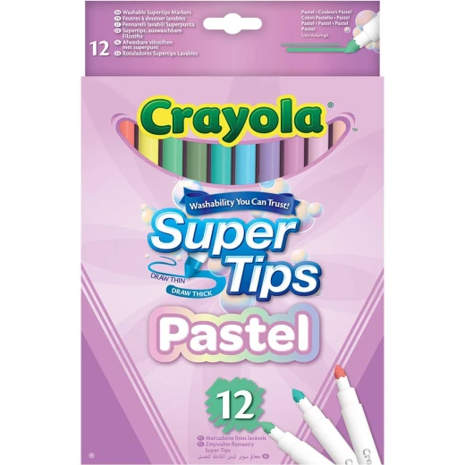 Crayola | 12 Super Tip Markers Pastel Colors Crayola | 12 Super Tip Markers Pastel Colors