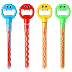 JARU, Smiley Bubble Wand Five Claw Bubble Stick Multi Hole Bubble Blower Outdoor Summer Bubble Toy Assorted Colors Ages 3+