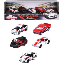 Majorette, Toyota Racing 5-Piece Gift Set 2000 GT Hilux Revo GR Supra SZ-R Corolla Altis GRMN Yaris Die-Cast Cars Red White Black