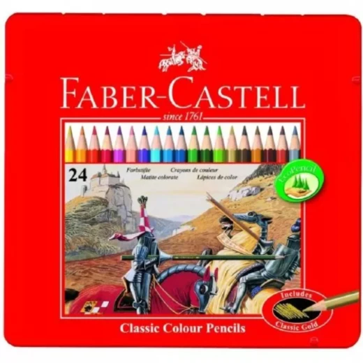 Faber Castell | Classic Pencils in Metal Tin Box | Set Of 24 Faber Castell | Classic Pencils in Metal Tin Box | Set Of 24