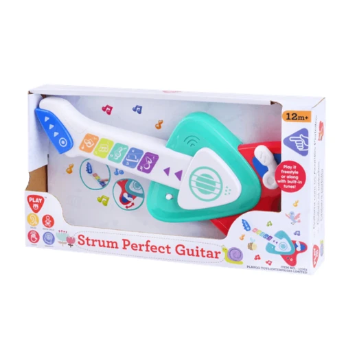 Playgo, Strum Perfect Guitar Musical Toy for Toddlers Ages 12m+ Durable ABS Plastic Early Learning Instrument with Built-in Tunes