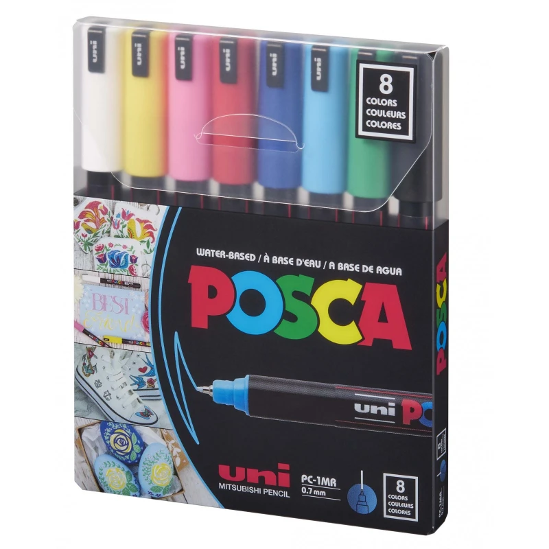 Uni-Ball | Uni Posca Paint Marker Set PC-1MR | 8 Colors - Uni
