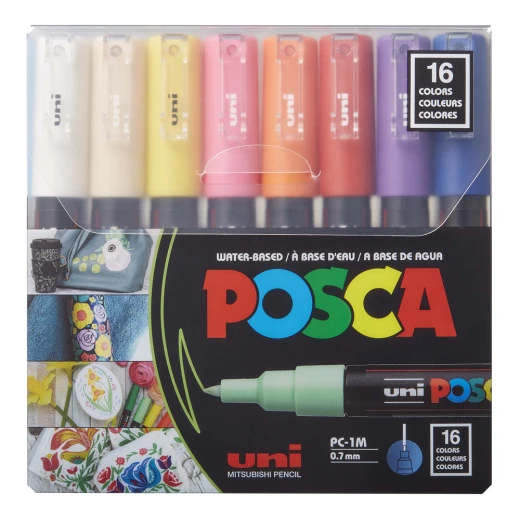 Uni-Ball | Uni Posca Paint Marker Pen Extra Fine PC-1M | 16 Colors - Uni - Image 2