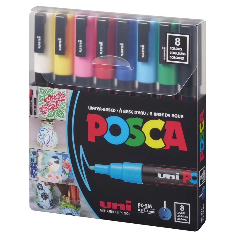 Uni-Ball | Uni Posca Paint Marker Set PC-3M | 8 Colors - Uni