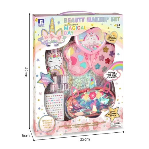 مجموعة مكياج K Toys Ultimate للبنات كاملة ظلال عيون أحمر خدود أحمر شفاه وطلاء أظافر هدية - كي تويز - Image 3