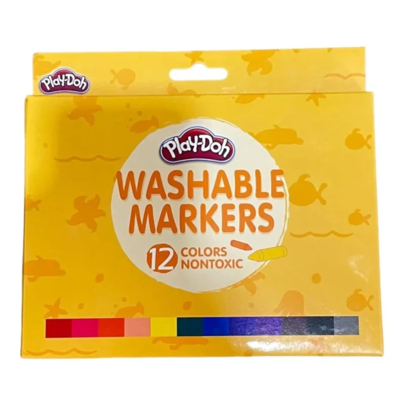 كاي تويز -  أقلام تعليم قابلة للغسل من بلاي دو 12 قطعة - كي تويز