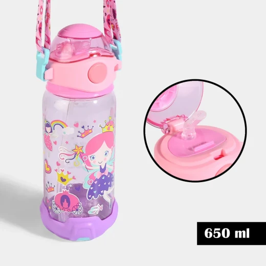 قارورة ماء للأطفال 650 مل – آمنة بدون BPA، مع شفاط وحبل، محكمة الإغلاق للمدرسة والرحلات من فيست - فيست - Image 9
