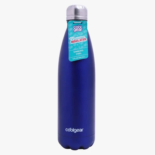 Cool Gear, Stainless Steel Water Bottle, Blue, 17 oz
