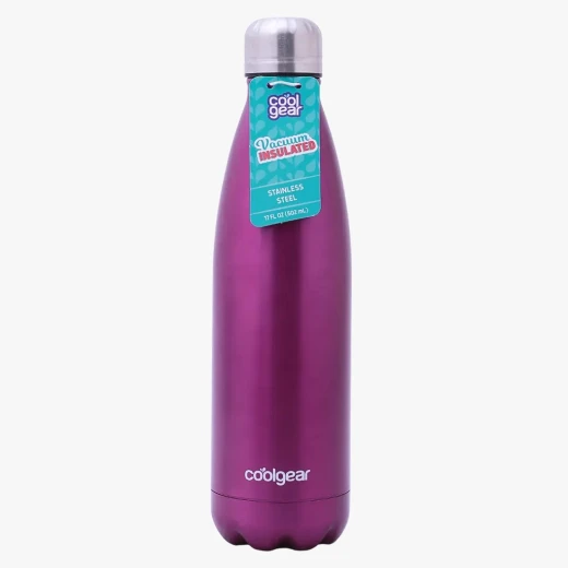 Cool Gear, Stainless Steel Water Bottle, Purple, 17 oz