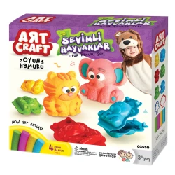 Art Craft , 3D Animals Play Dough Set , 4 pcs , 200 gr