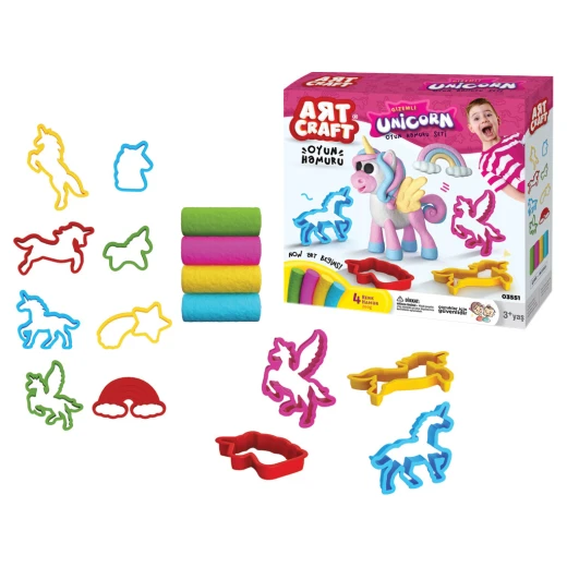 Art Craft , 3D Unicorn Play Dough Set , 4 pcs , 200 gm - Art Craft - Image 2