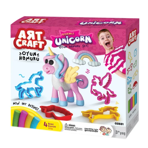 Art Craft , 3D Unicorn Play Dough Set , 4 pcs , 200 gm