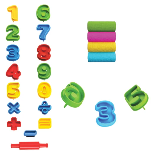 Art Craft , 3D Numbers Play Dough Set , 4 pcs , 200 gm - Art Craft - Image 3