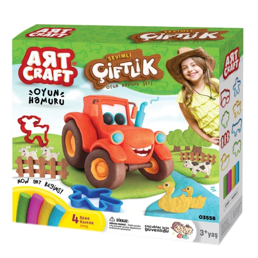 Art Craft , 3D Farm Play Dough Set , 4 pcs , 200 gm Art Craft , 3D Farm Play Dough Set , 4 pcs , 200 gm