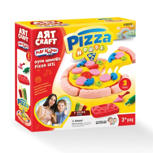 Art Craft , Pizza Play Dough Set , 3 Colors , 150 gr
