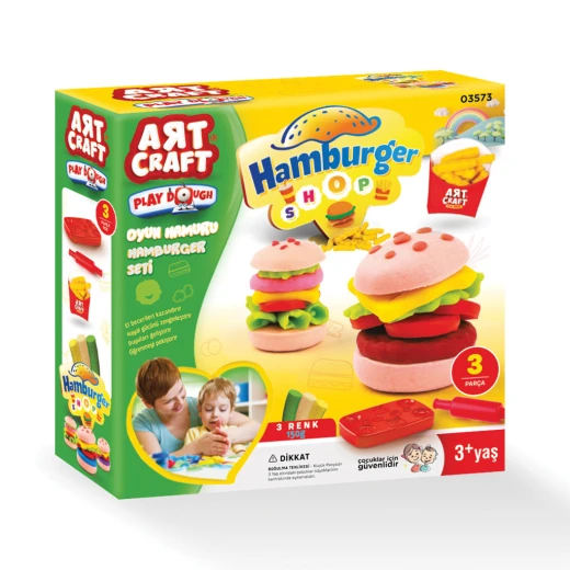 Art Craft , Hamburger Play Dough Set , 3 Colors , 150 gr , 3 pcs Art Craft , Hamburger Play Dough Set , 3 Colors , 150 gr , 3 pcs